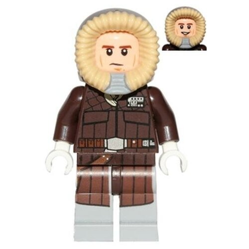 Минифигурка Лего Lego sw0709 Han Solo - Parka, Dark Brown Coat (Hoth)