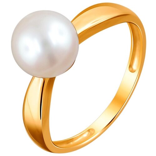 фото Эстет кольцо с 1 жемчугом из красного золота 01к3112014-1, размер 17