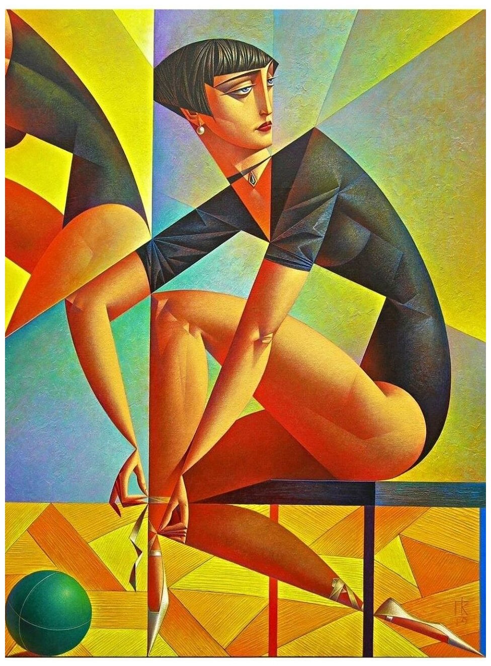 Постер / Плакат / Картина Геометрия - Изящная девушка 40х50 см в подарочном тубусе