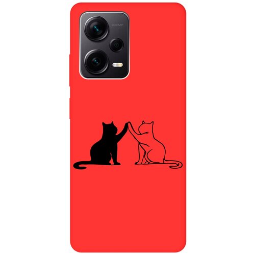 Силиконовый чехол на Xiaomi Redmi Note 12 Pro, Note 12 Pro+, Note 12 Explorer Edition Silky Touch Premium с принтом Cats красный матовый soft touch силиконовый чехол на xiaomi redmi note 12 сяоми редми ноут 12 с 3d принтом amazing asters черный