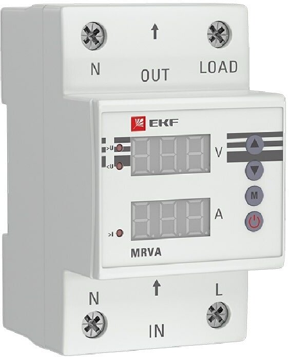 Реле напряжения и тока EKF PROxima MRVA 50A с дисплеем