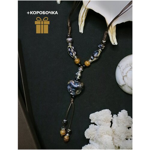 Бусы из керамики в этническом стиле