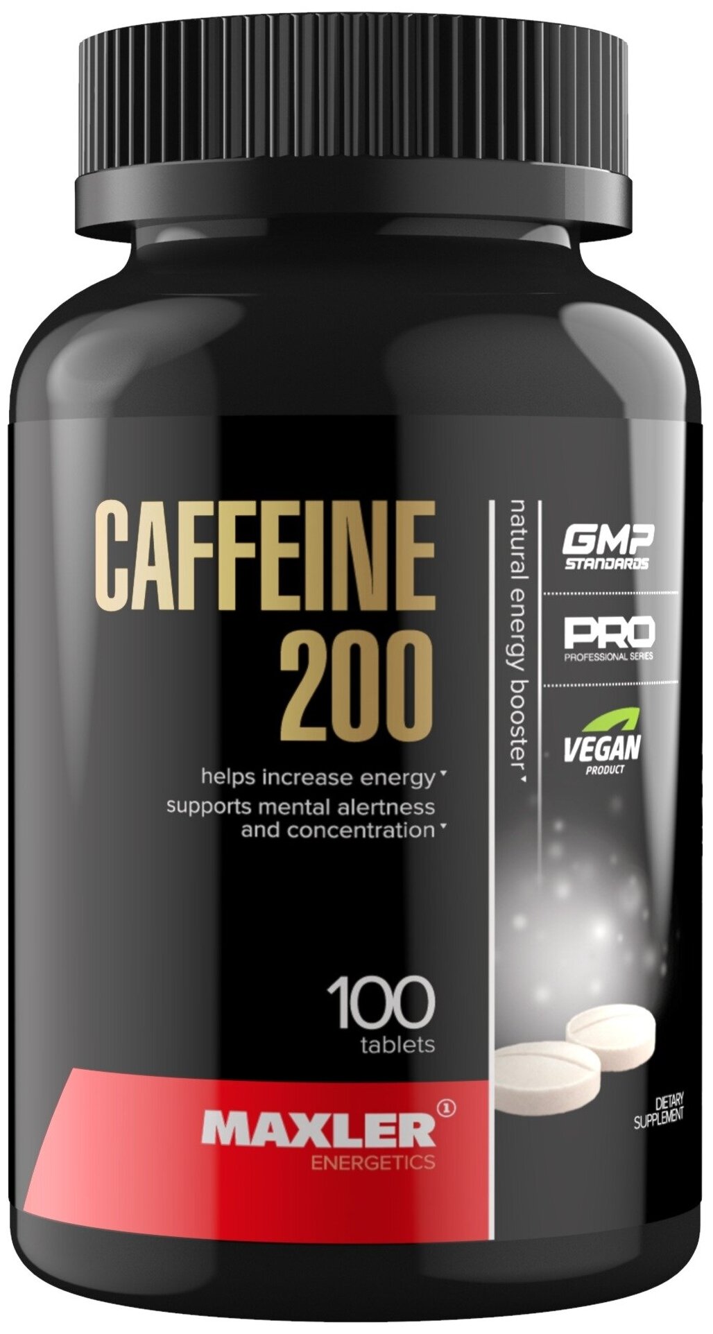 Кофеин MAXLER (USA) Caffeine 200 100 таблеток, Нейтральный