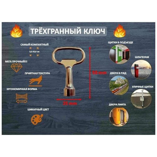 Трехгранный ключ для электрощитков треугольный битник