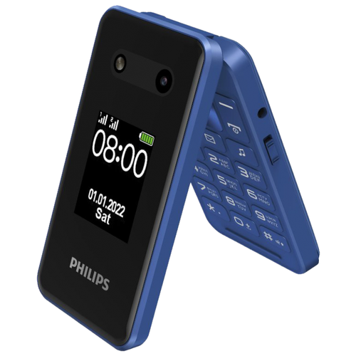 мобильный телефон philips xenium e2101 чёрный Телефон Philips Xenium E2602, 2 SIM, синий
