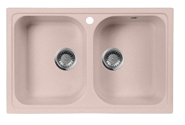 Кухонная мойка AquaGranitEx розовая M-15 две чаши/315
