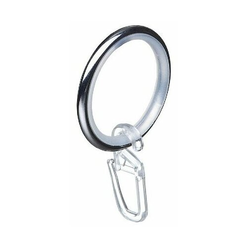 Кольцо с крючком для карниза d16/19 мм, 10 штук, цвет Хром, бесшумные