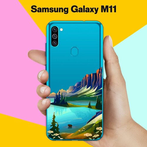 Силиконовый чехол на Samsung Galaxy M11 Озеро и горы / для Самсунг Галакси М11 противоударный силиконовый чехол пицца влюблена на samsung galaxy m11 самсунг галакси м11