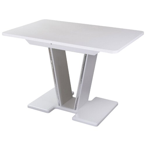 фото Стол кухонный домотека румба пр-1 км 03-1, раскладной, дхш: 120 х 80 см, длина в разложенном виде: 157 см, 04/бл белый 03-1 бл белый