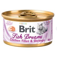 Консервы для кошек Brit Fish Dreams Chicken fillet & Shrimps Куриное филе и креветки 80г, 12 шт.