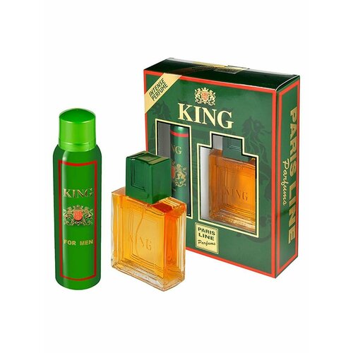 Paris Line Parfums King / Париж Лайн Парфюм кинг Набор Туалетная вода 100 мл + дезодорант 150 мл