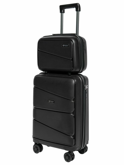 Комплект чемоданов Bonle H-8011_BcS/BLACK, 2 шт., 46 л, размер S, черный
