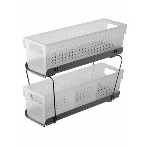 Полка с выдвижными корзинами белая матовая