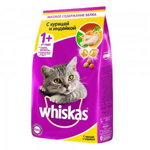 Whiskas Курица с Индейкой (Сухой корм для взрослых кошек), 13,8 кг