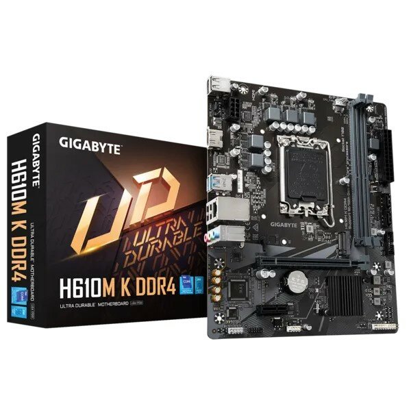 Материнская плата Gigabyte H610M K DDR4 Soc-1700 Intel H610 2xDDR4 mATX AC`97 8ch(7.1) GbLAN+HDMI