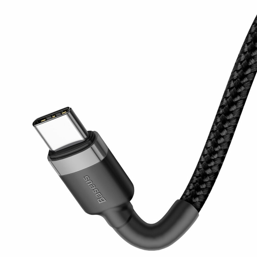 Кабель USB-C BASEUS Cafule Type-C - Type-C, 3A, 2 м, черный+серый