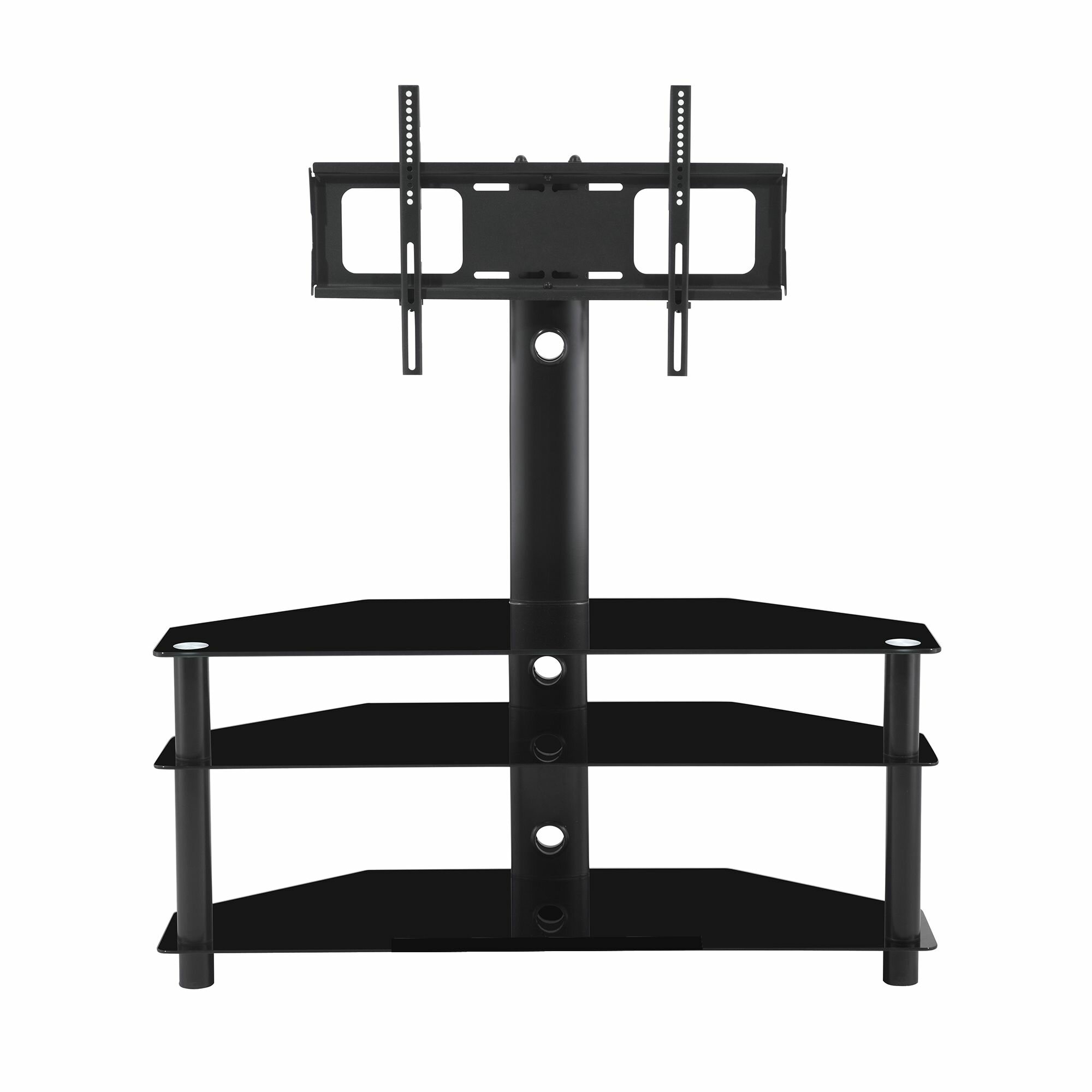 стойка для телевизора с кронштейном 32"-75", TW1002, 3-слойное чёрный Закаленное стекло