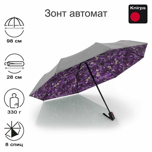 фото Зонт knirps, серый, фиолетовый