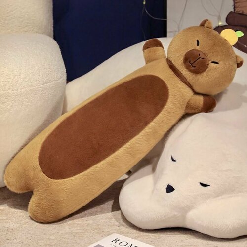 Капибара 50 см мягкая игрушка антистресс / большая длинная подушка-обнимашка