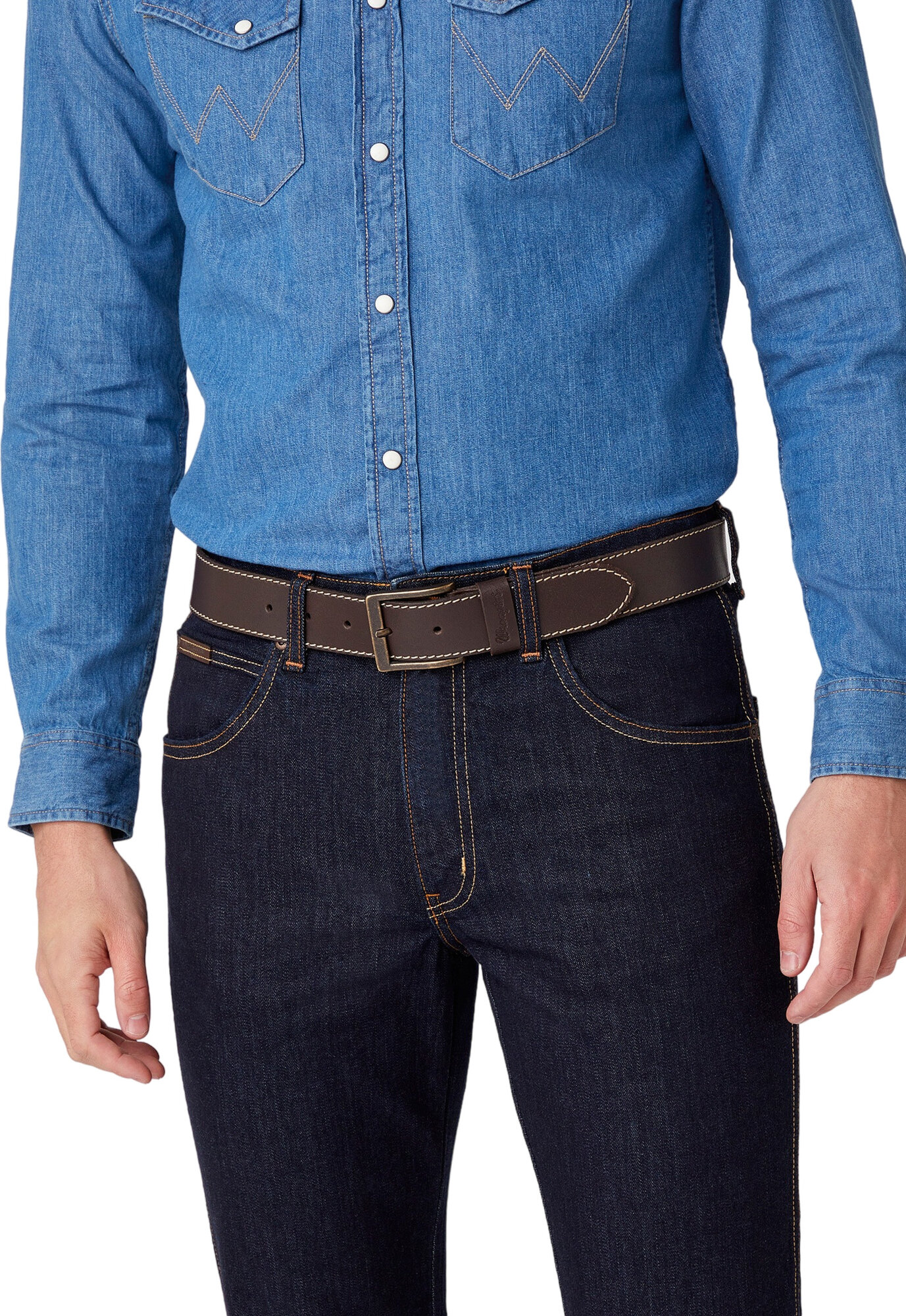 Ремень Wrangler для мужчин, размер 115, коричневый — фото 1