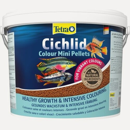 Изображение товара Корм для усиления насыщенности окраса цихлид Tetra Cichlid Colour Mini Pellets 10л мелкие шарики