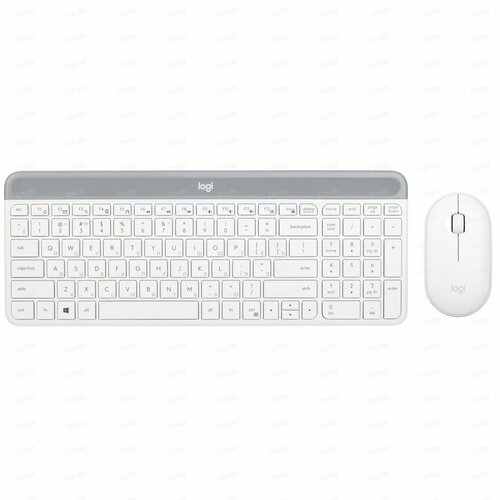 Клавиатурамышь беспроводная Logitech Slim Wireless Desktop MK470 белый 11800₽