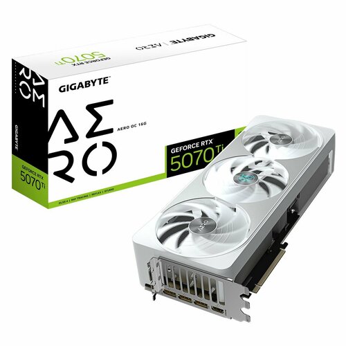 Видеокарта Gigabyte RTX5070Ti AERO OC 16GB GDDR7 256bit 3xDP HDMI 3FAN RTL 161416₽