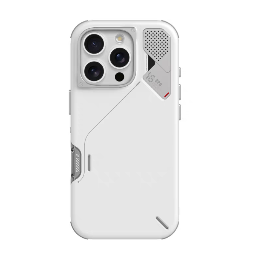 Чехол на Айфон 16 Про Макс / iPhone 16 Pro Max защитный, с индикатором температуры, Aulumu А16 Shock Proof, магнитный, белый