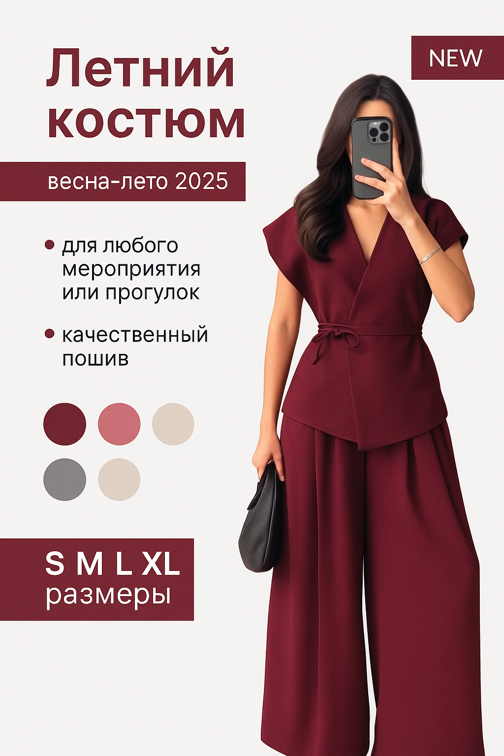 Комплект одежды , размер S-XL, бордовый