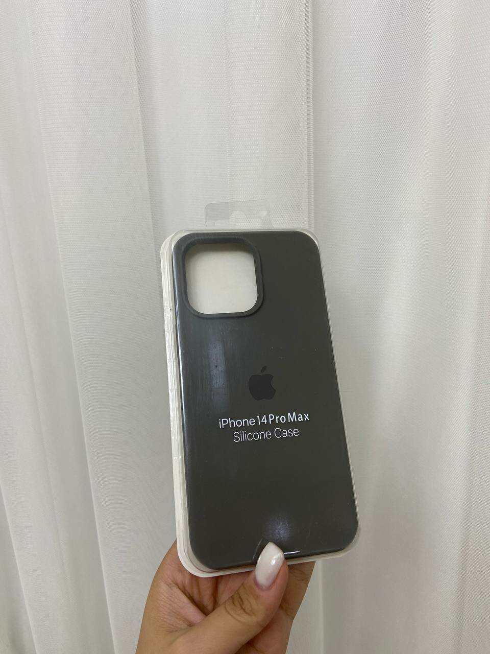 Чехол "Серый", для iPhone 14 Pro Max, силиконовый, противоударный, поддержка беспроводной зарядки