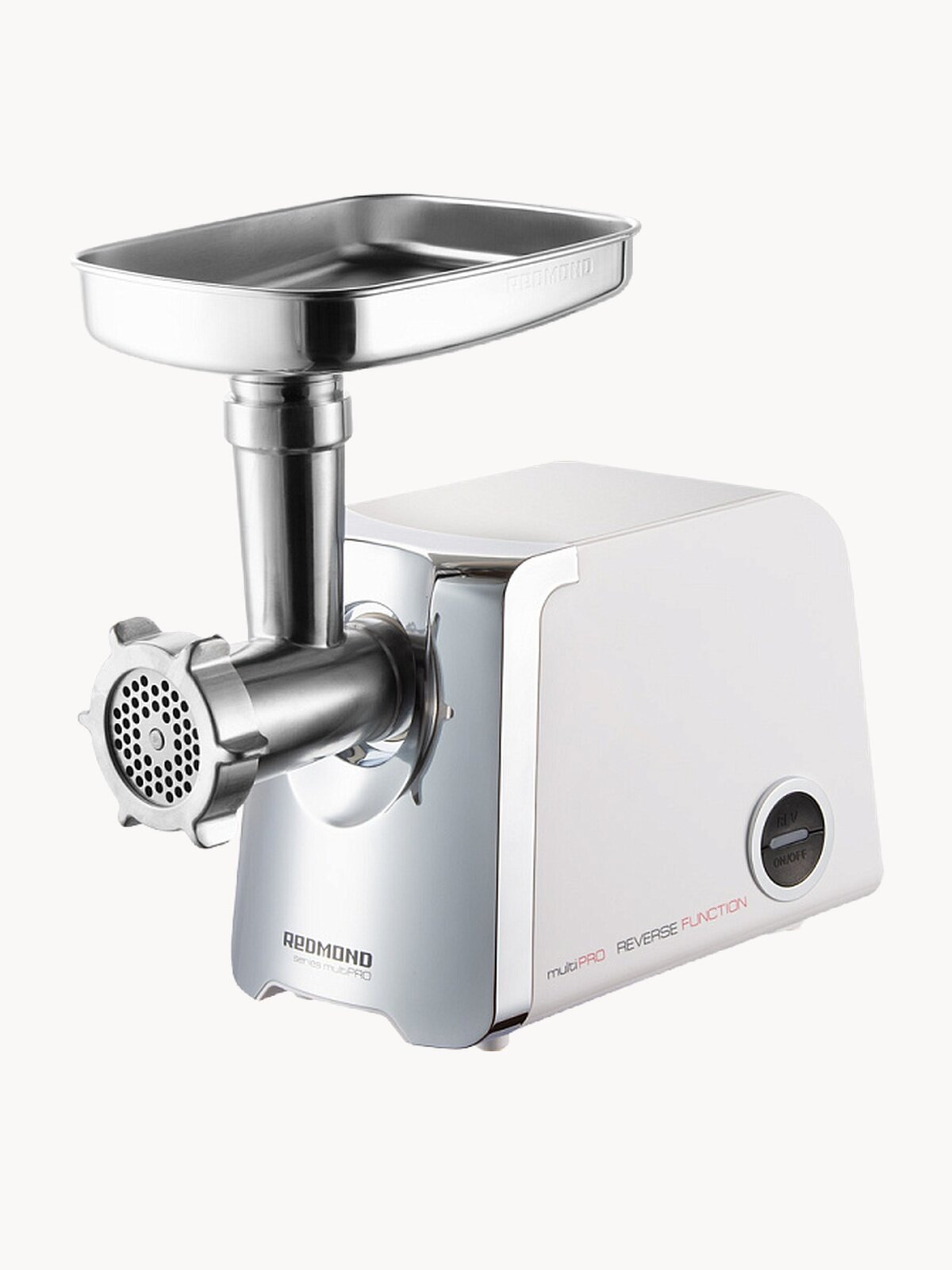 Мясорубка электрическая REDMOND RMG-1205-8 (белый), овощерезка, соковыжималка, насадки для колбасок