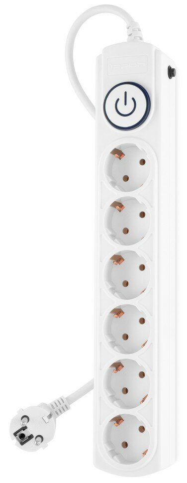 Сетевой фильтр Ippon BK-6-EU-3-10-W (3м 6 розеток белый)