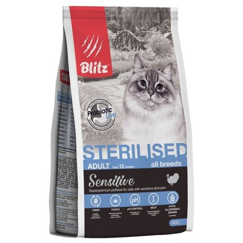 Сухой корм для стерилизованных кошек Blitz Sterilised Cats Sensitive Adult 2 кг.