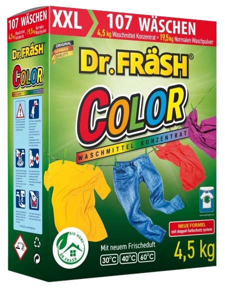 Dr.FRASH Концентрированный стиральный порошок для цветного белья "COLOR" 4,5 кг с мерным стаканом