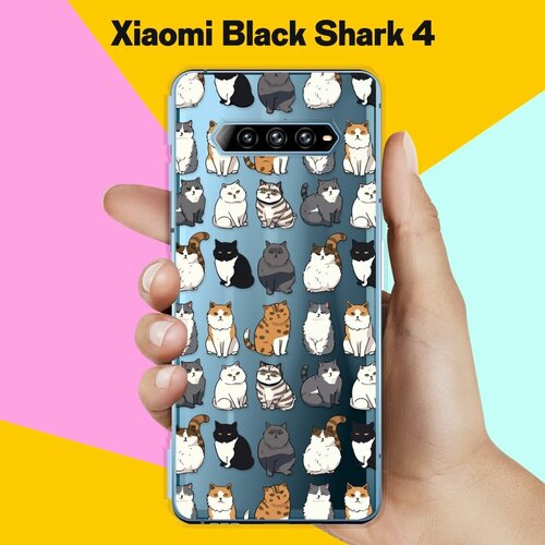Силиконовый чехол на Xiaomi Black Shark 4 Коты / для Сяоми Блэк Шарк 4