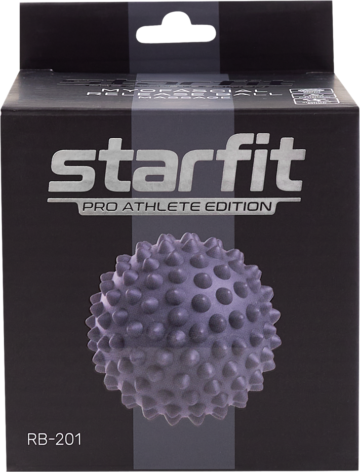 Мяч для МФР STARFIT Pro RB-201 9 см, PVC, массажный, серый - фотография № 4