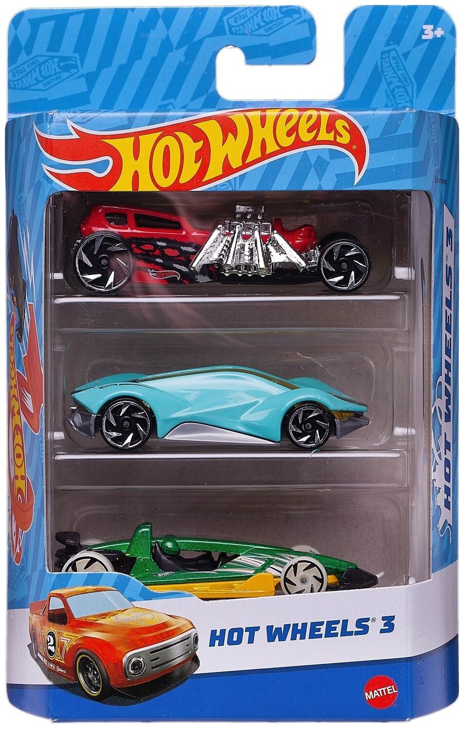 Набор гоночных машинок Mattel Hot Wheels, 3 шт, набор N39, в блистере (K5904/39)