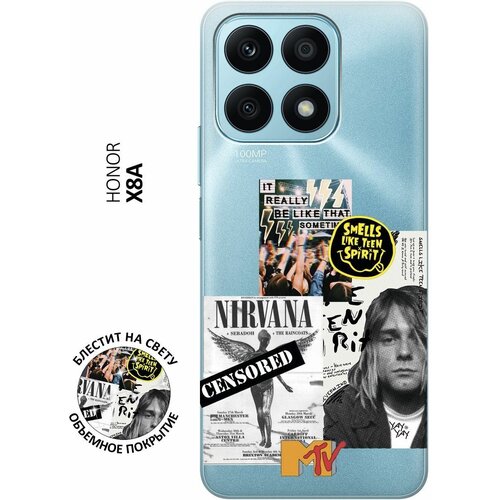 Силиконовый чехол на Honor X8a, Хонор Х8А с 3D принтом Nirvana прозрачный силиконовый чехол на honor x8a хонор х8а с 3d принтом paris stickers прозрачный