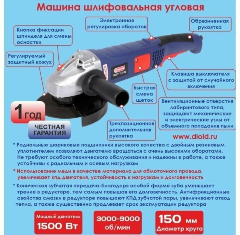 Угловая шлифовальная машина Диолд - фото №11