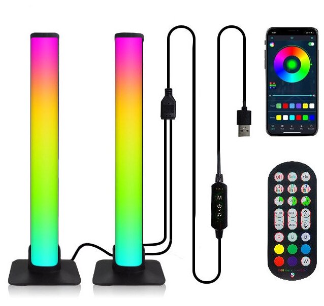 Подсветка интерьерная для ТВ Монитора светильник настольный RGB (2*25см, USB) OG-LDP18 Огонек — фото 1