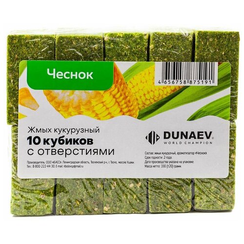 Дунаев Жмых DUNAEV кукурузный Чеснок 300г. 10штук