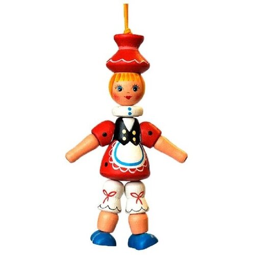 фото Красная шапочка фигурка/ игрушка деревянная / сувенир / подвеска / народная игрушка климо