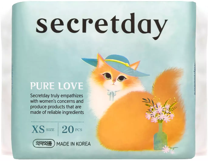 Secret Day Pure Love XS Хлопковые ежедневные прокладки 15 см 2 капли 20 шт