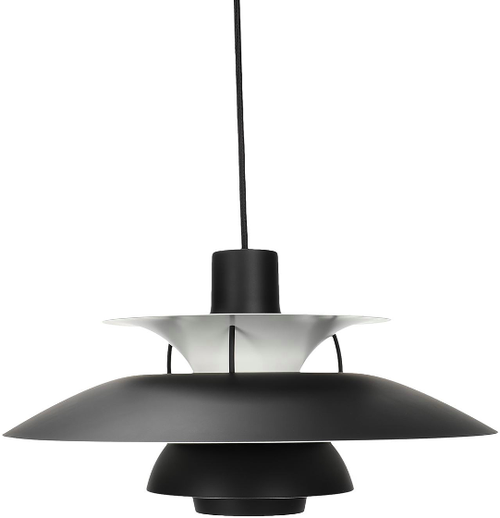 Подвесной светильник Tokki в японском стиле, Черный матовый, d30 см