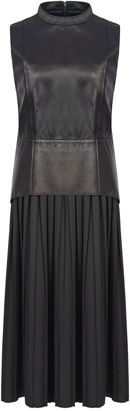 Платье Ter et Bantine, натуральная кожа, вечернее, размер 46, черный