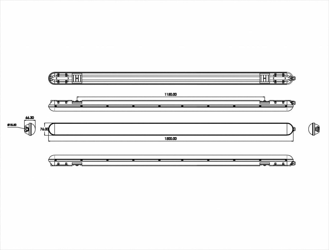 Линейный светодиодный светильник ЭРА SPP-201-0-40K-048 IP65, 48Вт, 4500Лм, 4000К, 1500мм, матовый, 12/120 Б0047178 - фотография № 5