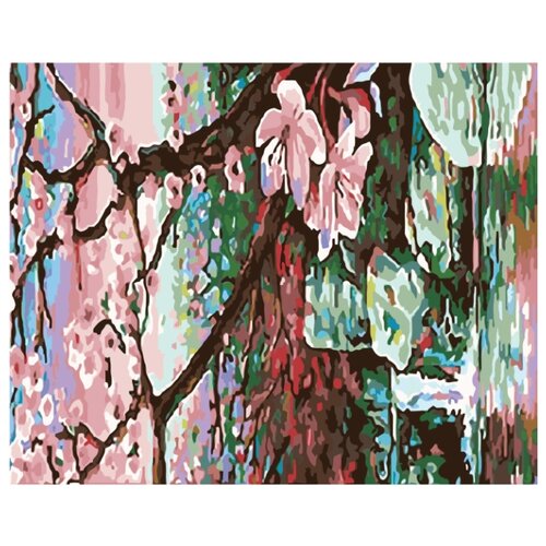 Живописный водоем Раскраска картина по номерам на холсте картина по номерам живопись по номерам 80 x 100 arth ah333 сакура цветы река япония вечер пейзаж природа