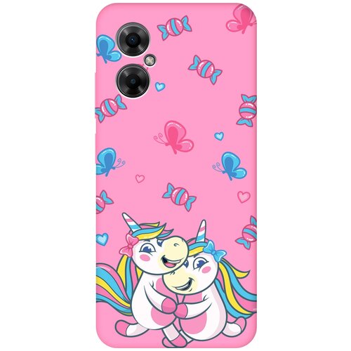 Матовый чехол Unicorns and Candies для Xiaomi Poco M4 5G Global / Сяоми Поко М4 5Г с 3D эффектом розовый матовый чехол unicorns and candies для xiaomi poco m4 pro 5g сяоми поко м4 про с 3d эффектом черный