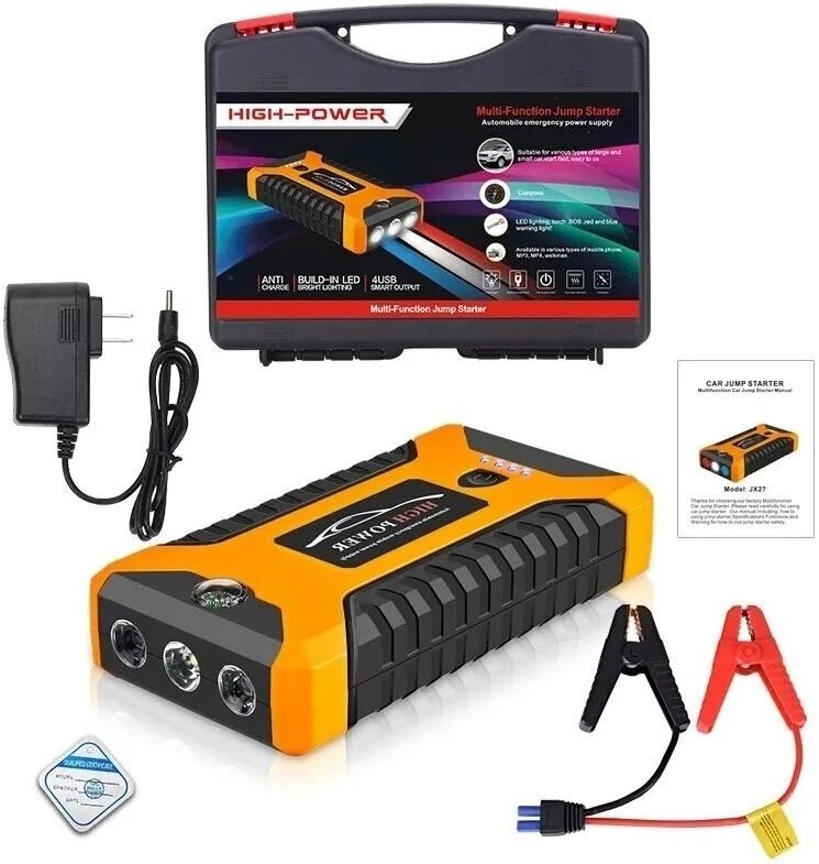 Пусковое зарядное устройство бустер High Power orange с функцией POWERBANK (20000 мАч) / Пуско зарядное устройство — фото 1