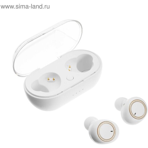 Наушники беспроводные LuazON VBT 120 вакуумные Bluetooth 50 300 мАч бокс белые 1117₽